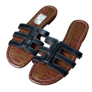 Sam Edelman Berit Slip On Slide Black Sandals Size 9.5 Flats